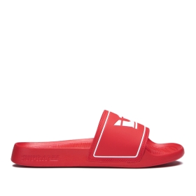 Supra Mens LOCKUP Low Top Shoes Risk Red | US-27447